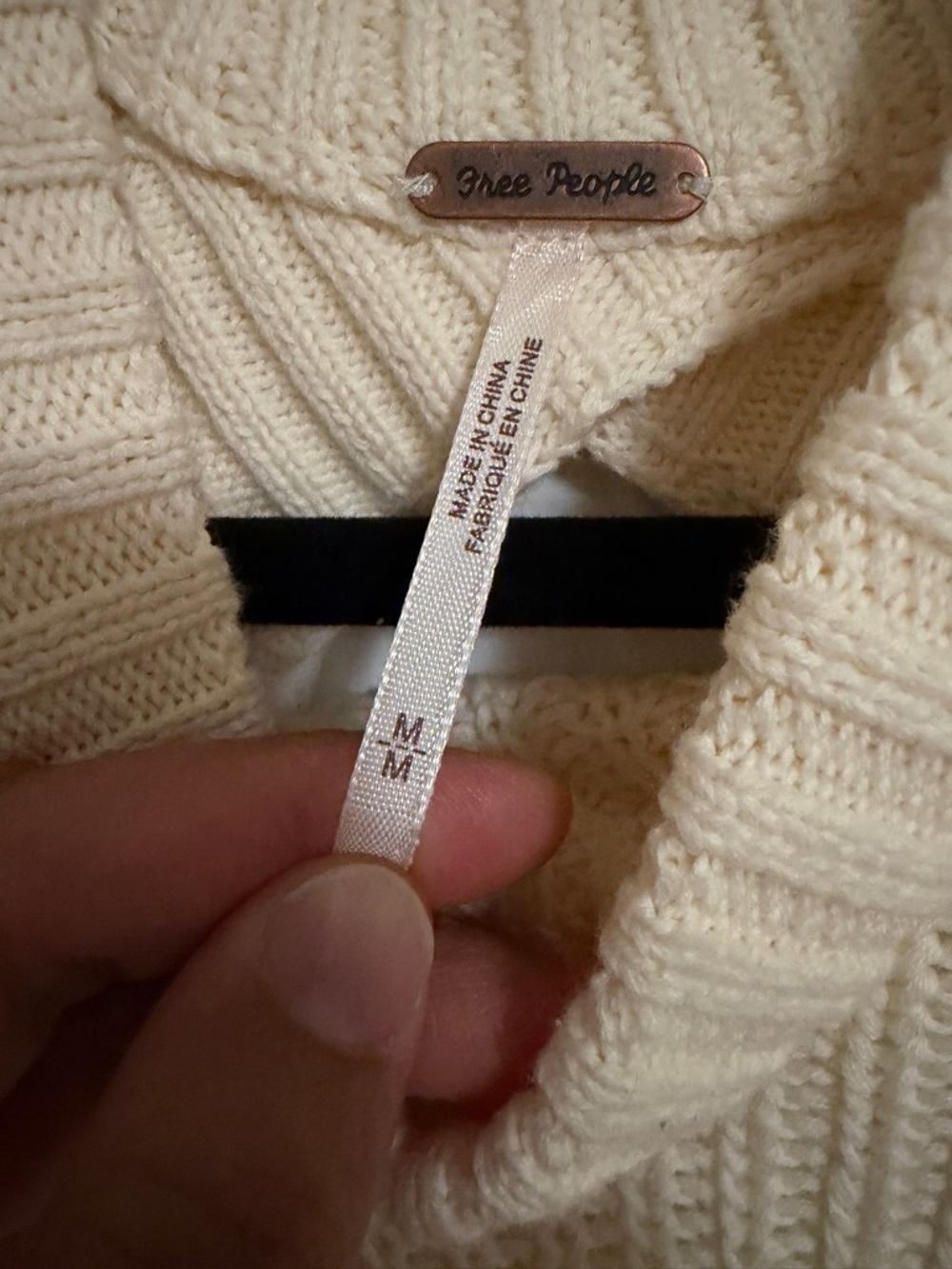 Free People Cream Off-Shoulder Ribbed Sweater - Picture 4 of 7